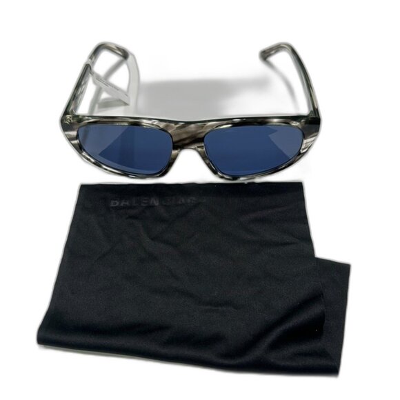 Balenciaga 60MM Rectangle Sunglasses zebra with blue lenses main image 11